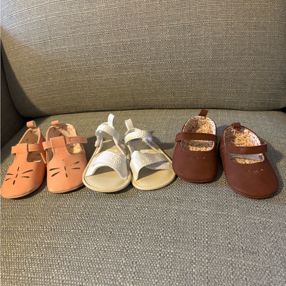 Stylish Carter’s Kids Shoes Set - Pink, White, and Brown